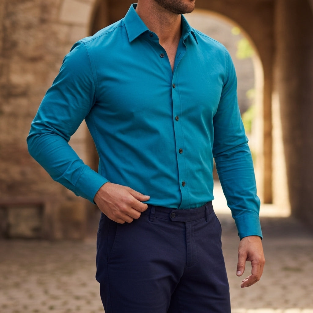 Camisa de manga larga con botones para hombre-Shirts for men-Casaluzia