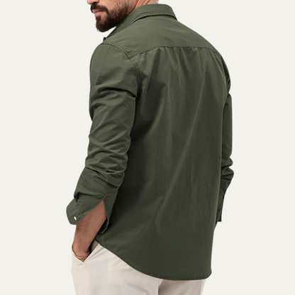 Camisa de manga larga con botones y doble bolsillo en el pecho para hombre-Shirts for men-Casaluzia