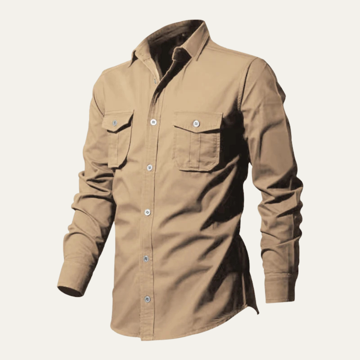 Camisa de manga larga con botones y doble bolsillo en el pecho para hombre-Shirts for men-Casaluzia