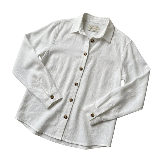 Camisa de manga larga con cuello en punta para mujer-Blouses for women-Casaluzia