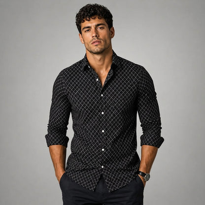 Camisa de manga larga con estampado geométrico para hombre-Shirts for men-Casaluzia