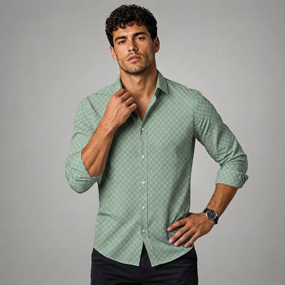 Camisa de manga larga con estampado geométrico para hombre-Shirts for men-Casaluzia