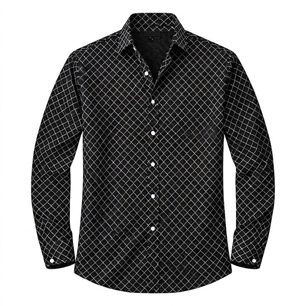Camisa de manga larga con estampado geométrico para hombre-Shirts for men-Casaluzia