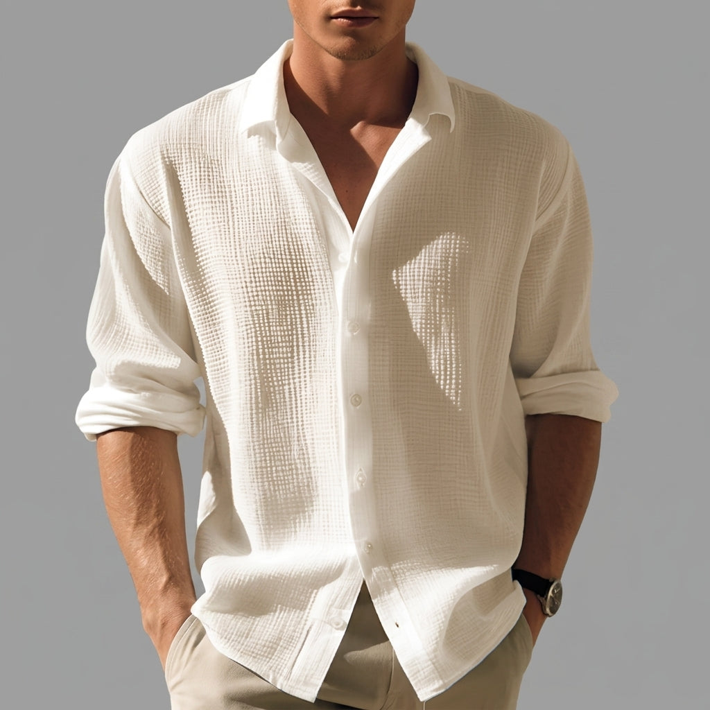 Camisa de manga larga con textura para hombre-Shirts for men-Casaluzia