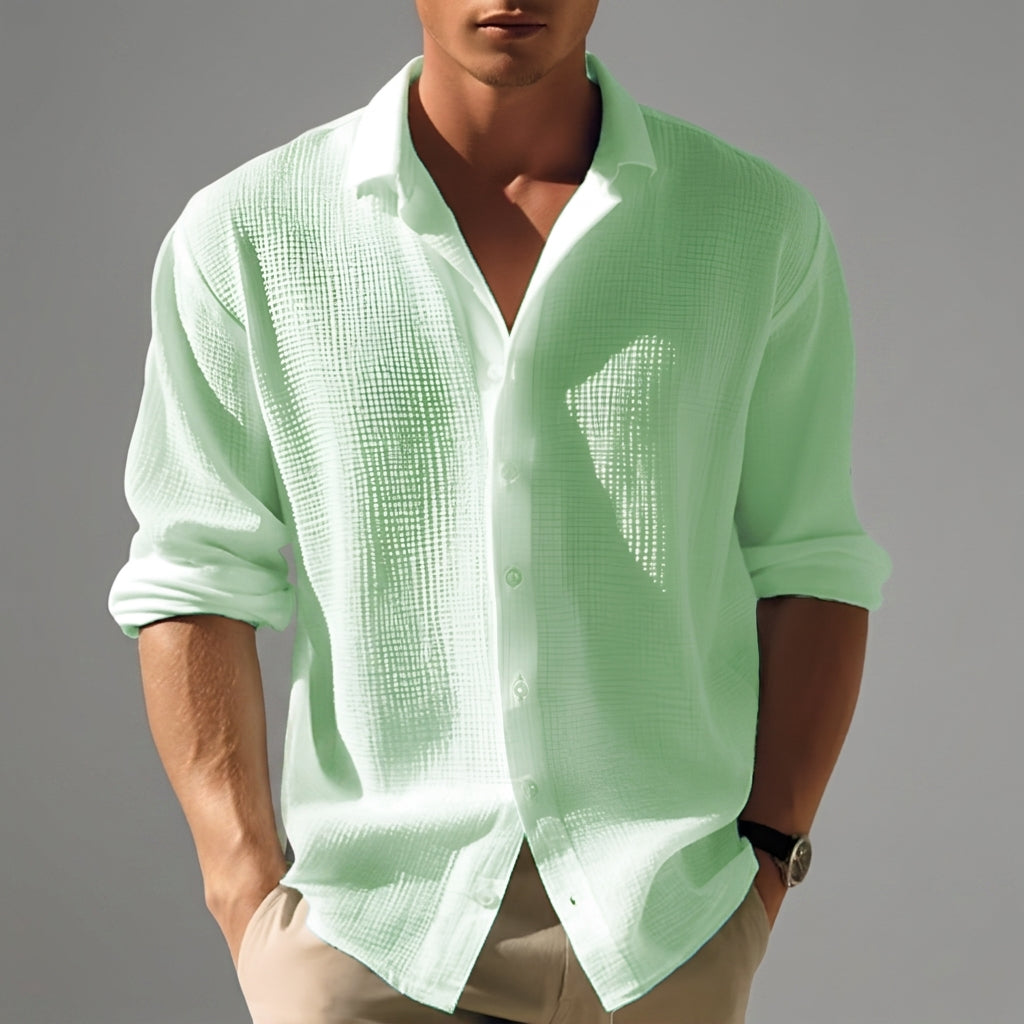 Camisa de manga larga con textura para hombre-Shirts for men-Casaluzia
