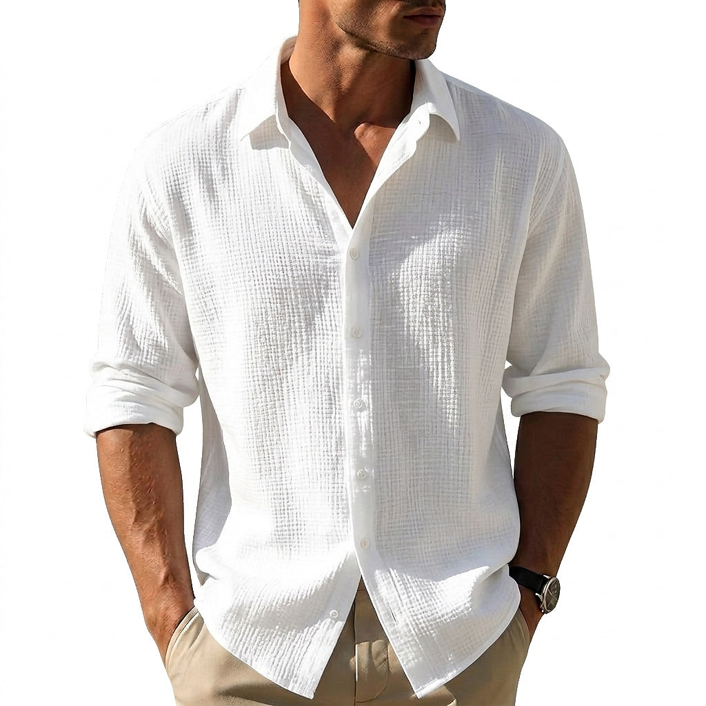 Camisa de manga larga con textura para hombre-Shirts for men-Casaluzia