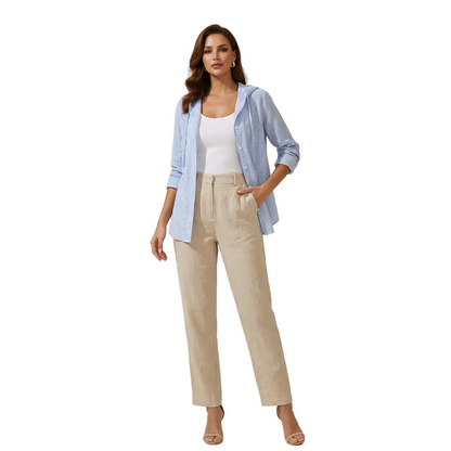 Camisa de mujer con capucha y cierre de botones-Shirts for women-Casaluzia