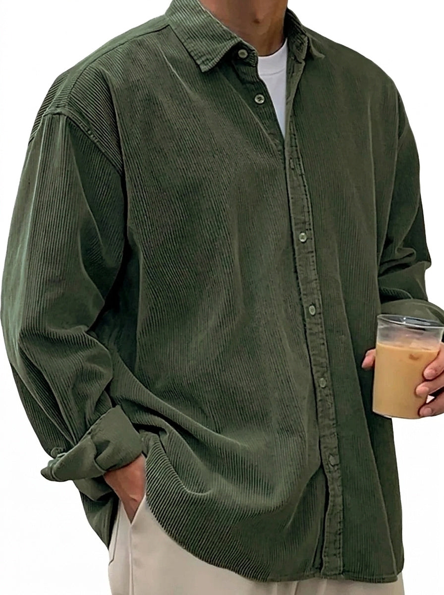 Camisa de pana de corte oversize para hombre-Shirts for men-Casaluzia