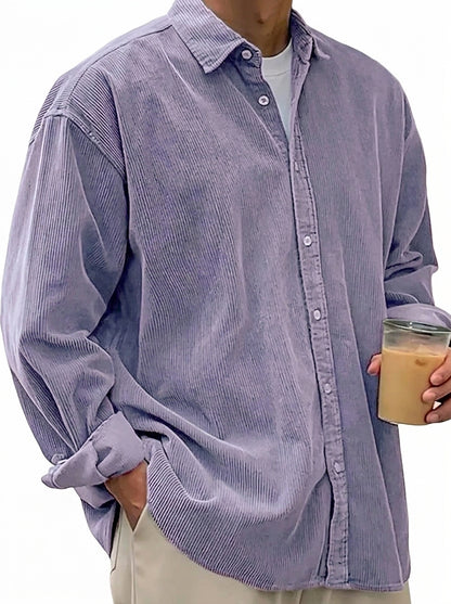 Camisa de pana de corte oversize para hombre-Shirts for men-Casaluzia
