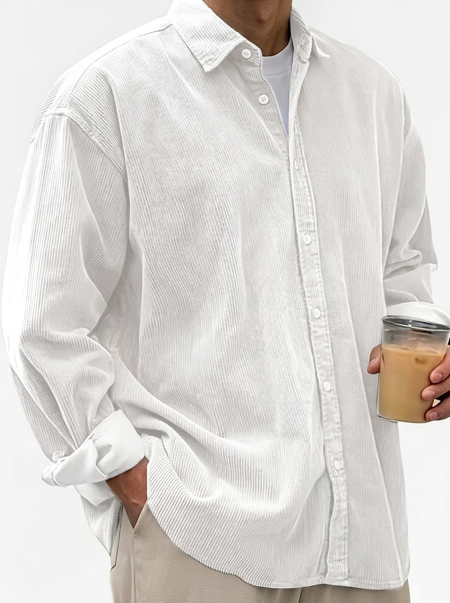 Camisa de pana de corte oversize para hombre-Shirts for men-Casaluzia