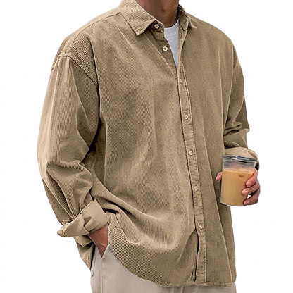 Camisa de pana de corte oversize para hombre-Shirts for men-Casaluzia