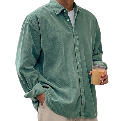 Camisa de pana de corte oversize para hombre-Shirts for men-Casaluzia