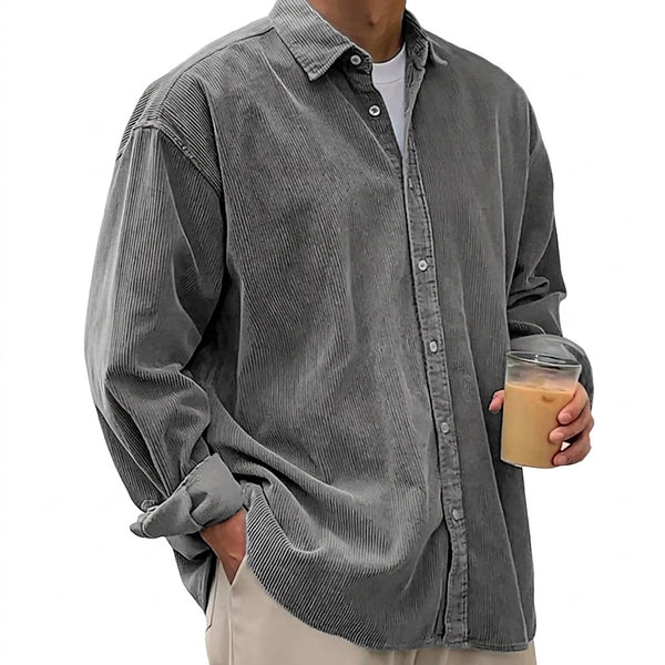 Camisa de pana de corte oversize para hombre-Shirts for men-Casaluzia