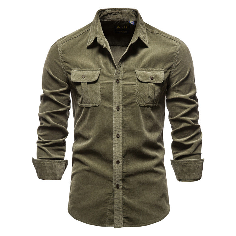 Camisa para hombre con bolsillos en el pecho y cierre de botones-Shirts for men-Casaluzia