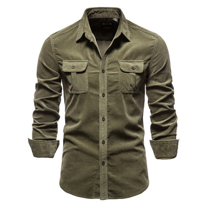 Camisa para hombre con bolsillos en el pecho y cierre de botones-Shirts for men-Casaluzia