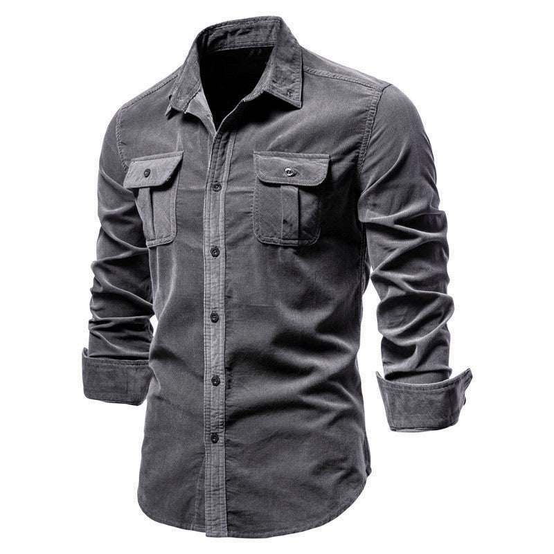 Camisa para hombre con bolsillos en el pecho y cierre de botones-Shirts for men-Casaluzia