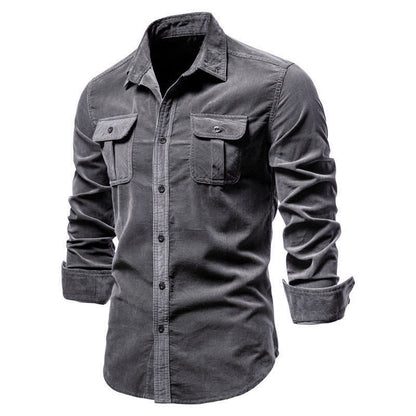 Camisa para hombre con bolsillos en el pecho y cierre de botones-Shirts for men-Casaluzia
