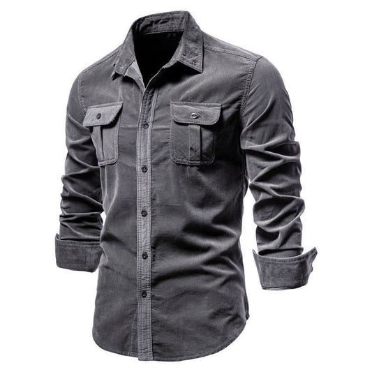 Camisa para hombre con bolsillos en el pecho y cierre de botones-Shirts for men-Casaluzia