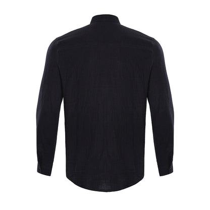 Camisa para hombre con cuello banda y cierre de botones frontal-Shirts for men-Casaluzia