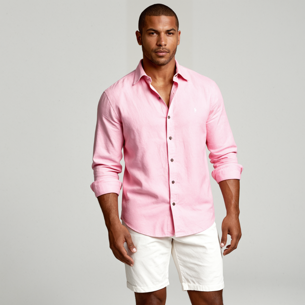 Camisa para hombre de manga larga con cuello de solapa y botones-Shirts for men-Casaluzia