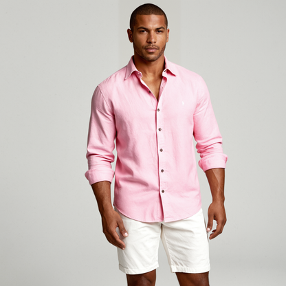 Camisa para hombre de manga larga con cuello de solapa y botones-Shirts for men-Casaluzia