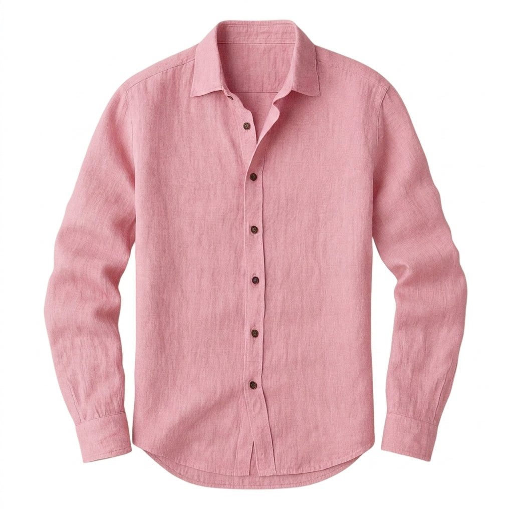 Camisa para hombre de manga larga con cuello de solapa y botones-Shirts for men-Casaluzia