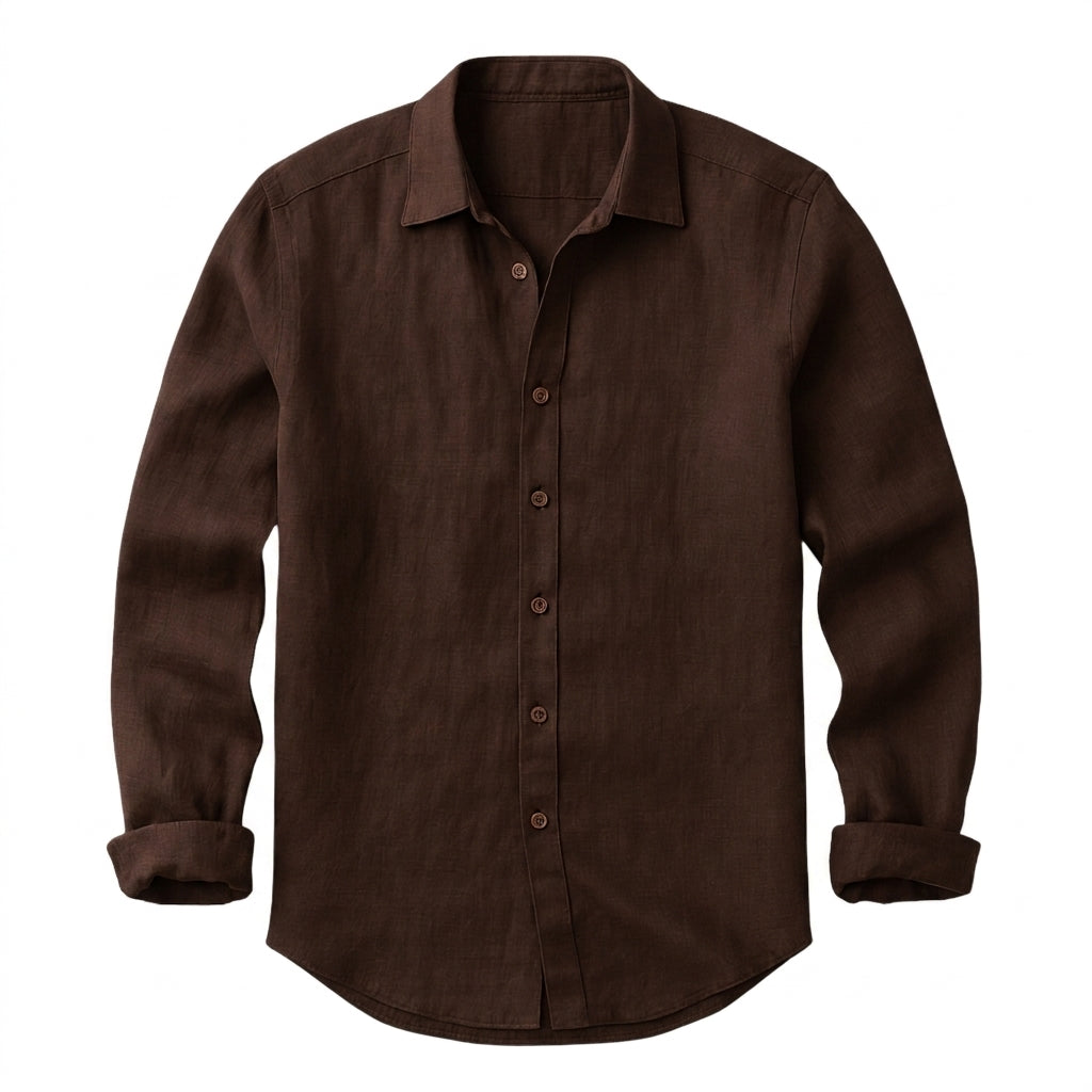 Camisa para hombre de manga larga con cuello de solapa y botones-Shirts for men-Casaluzia