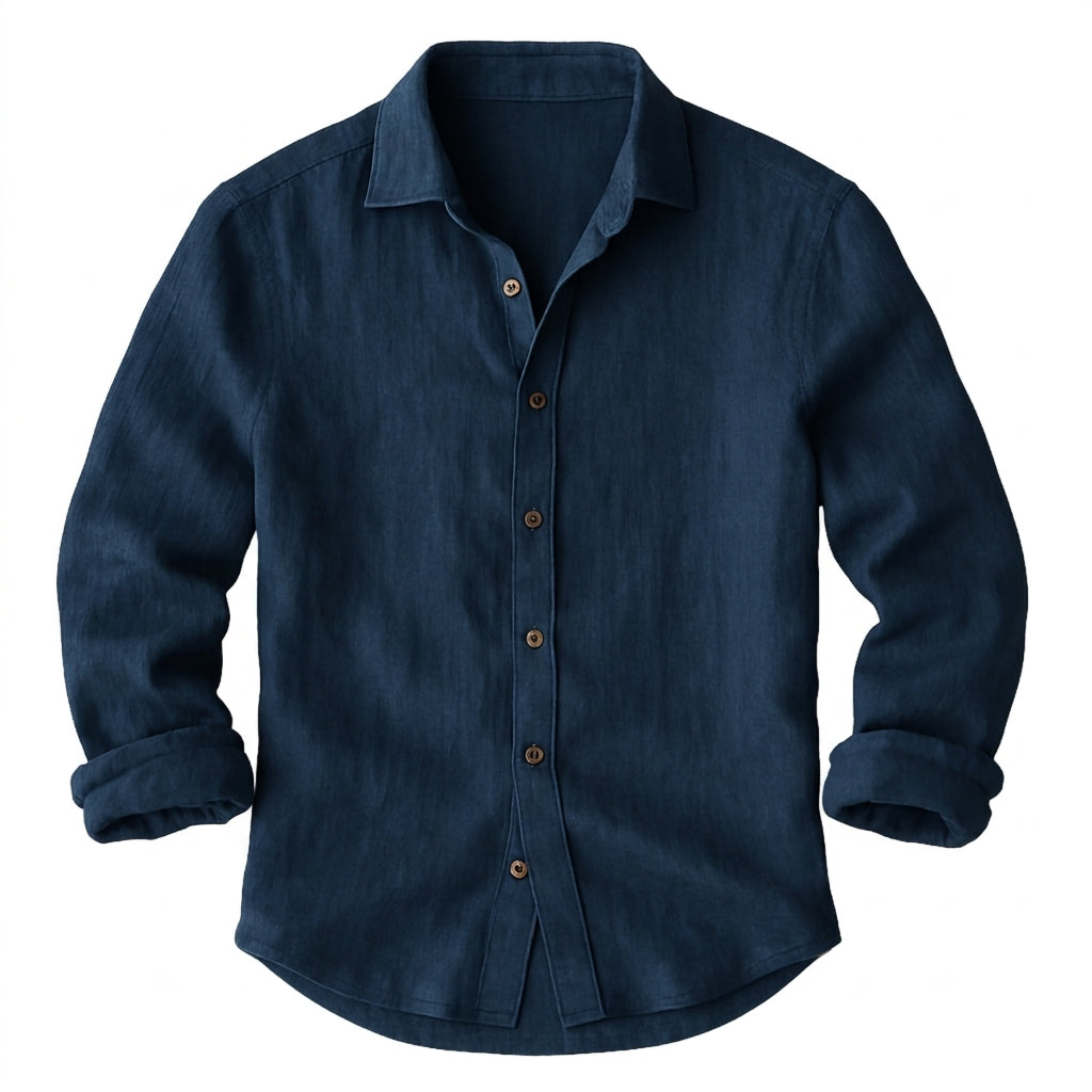 Camisa para hombre de manga larga con cuello de solapa y botones-Shirts for men-Casaluzia