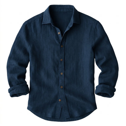 Camisa para hombre de manga larga con cuello de solapa y botones-Shirts for men-Casaluzia