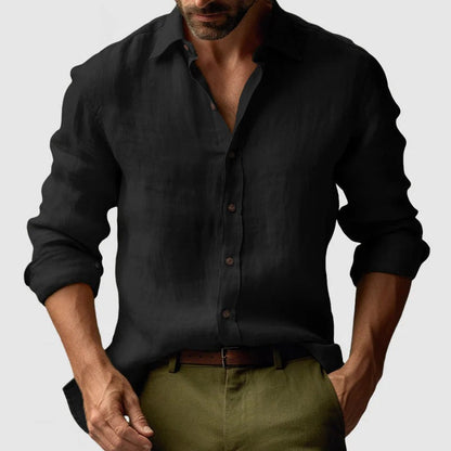 Camisa para hombre de manga larga con cuello de solapa y botones-Shirts for men-Casaluzia