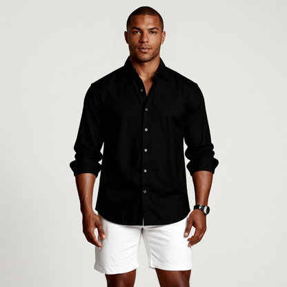 Camisa para hombre de manga larga con cuello de solapa y botones-Shirts for men-Casaluzia