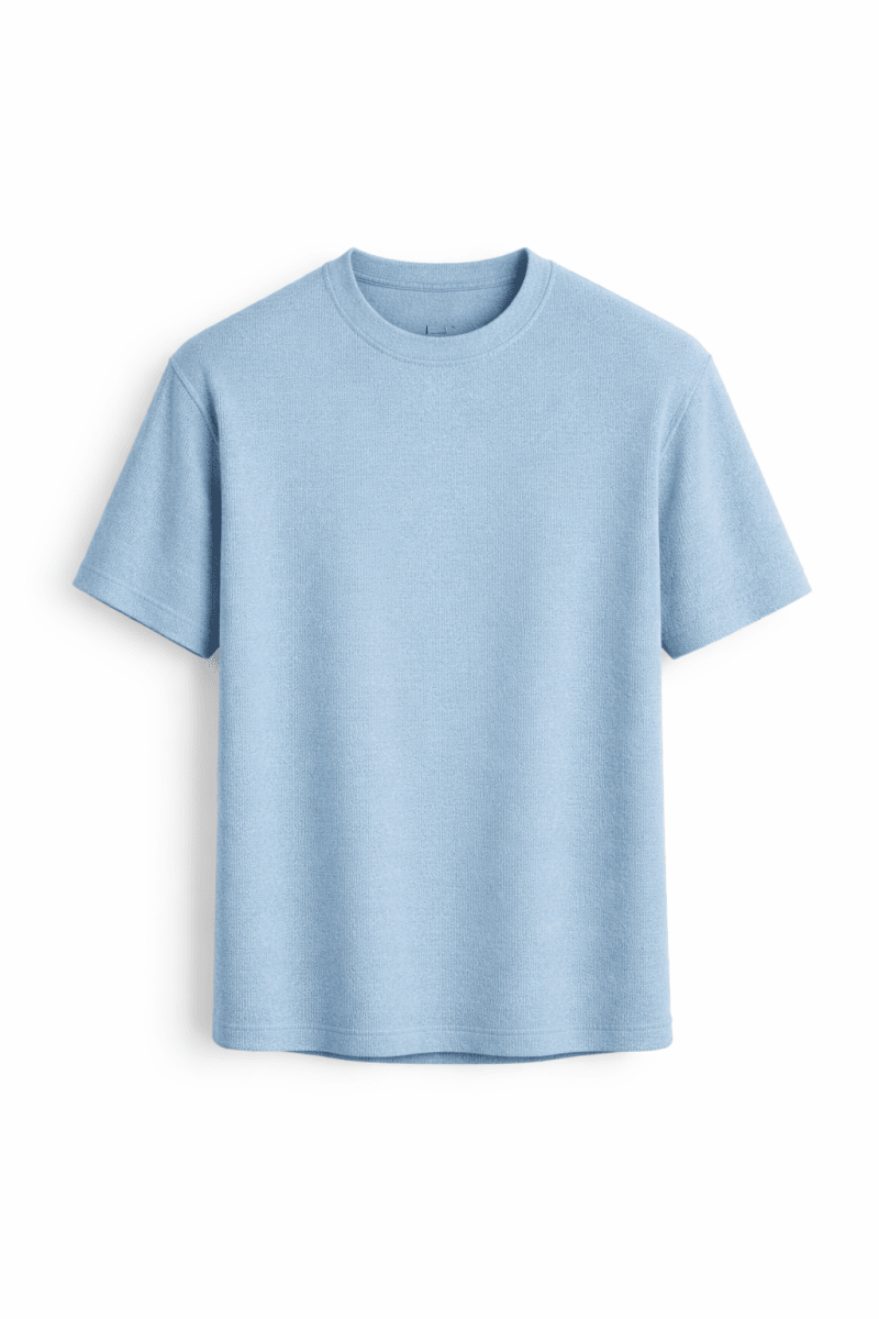 Camiseta de cuello redondo texturizada para hombre-T-Shirts & Polos for men-Casaluzia