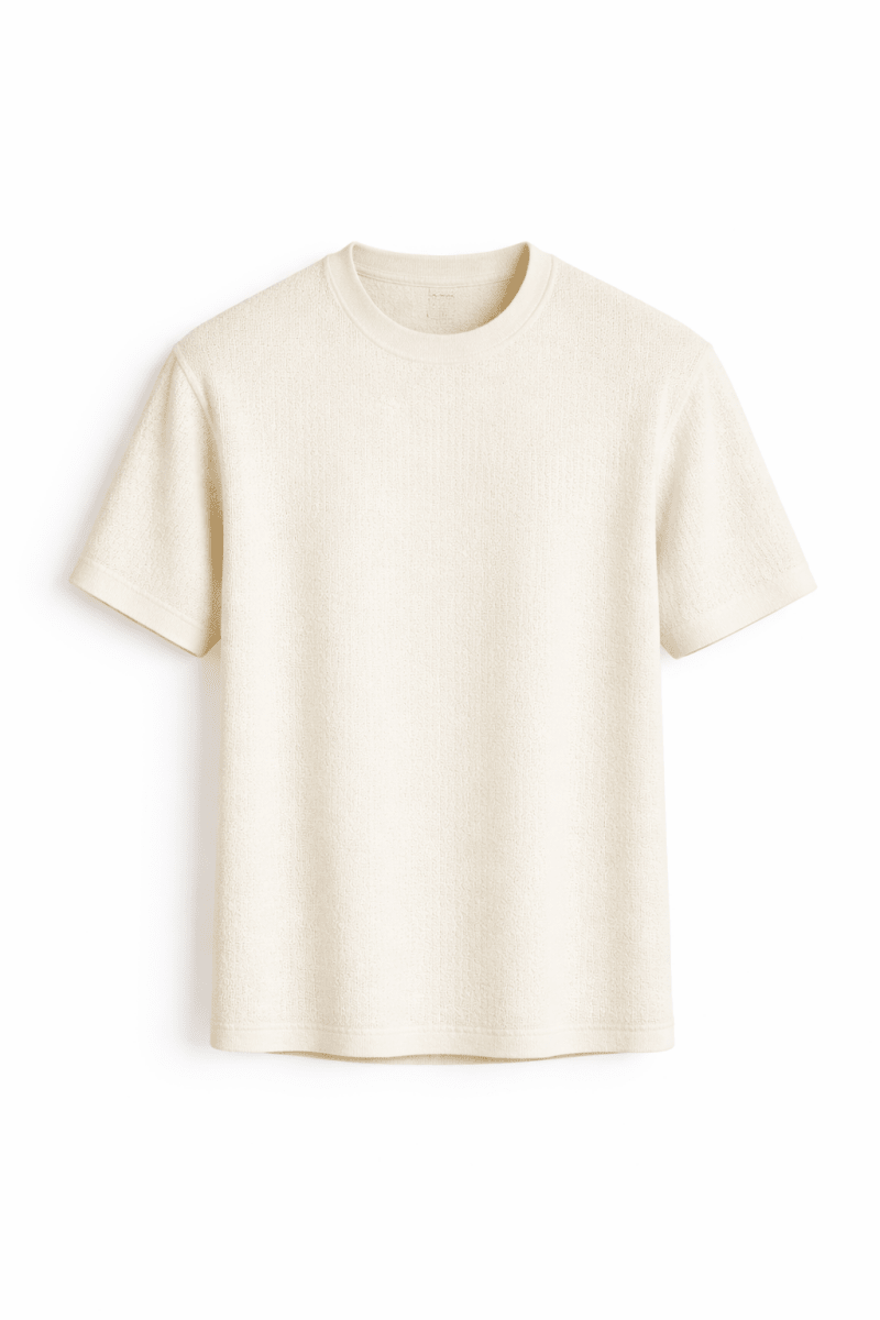 Camiseta de cuello redondo texturizada para hombre-T-Shirts & Polos for men-Casaluzia