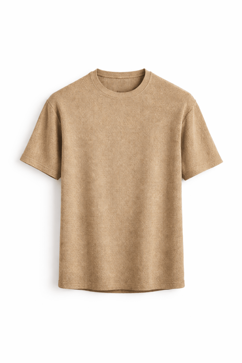 Camiseta de cuello redondo texturizada para hombre-T-Shirts & Polos for men-Casaluzia