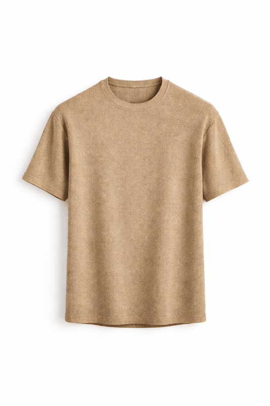 Camiseta de cuello redondo texturizada para hombre-T-Shirts & Polos for men-Casaluzia