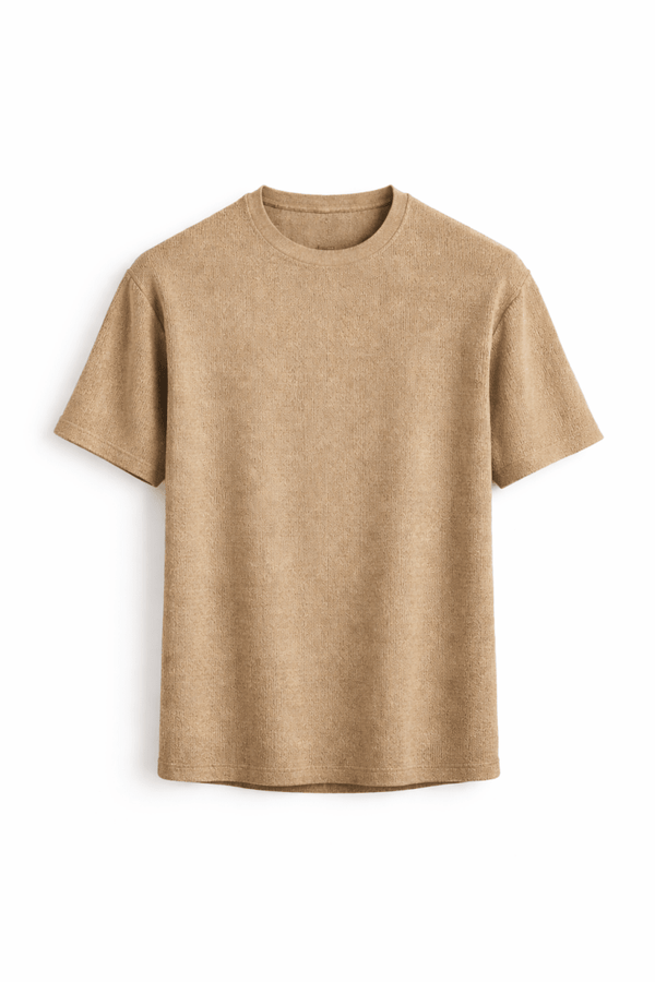 Camiseta de cuello redondo texturizada para hombre-T-Shirts & Polos for men-Casaluzia