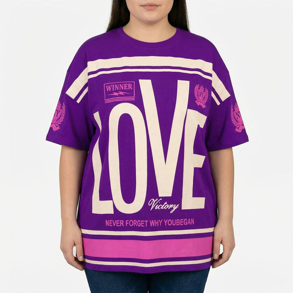 Camiseta Oversized para Mujer con Estampado Gráfico-Tops for women-Casaluzia