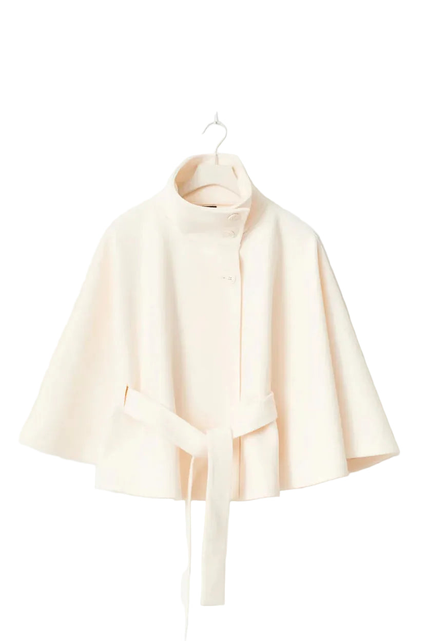 Capa mujer con cuello alto y cinturón para anudar-Coat for women-Casaluzia