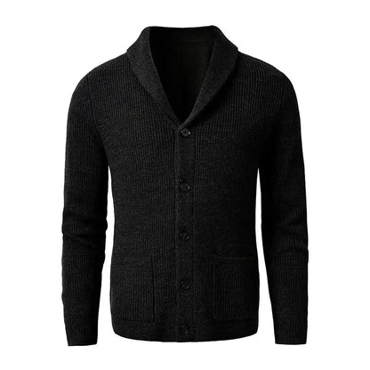 Cárdigan de punto con cuello chal y botones para hombre-Cardigan for men-Casaluzia