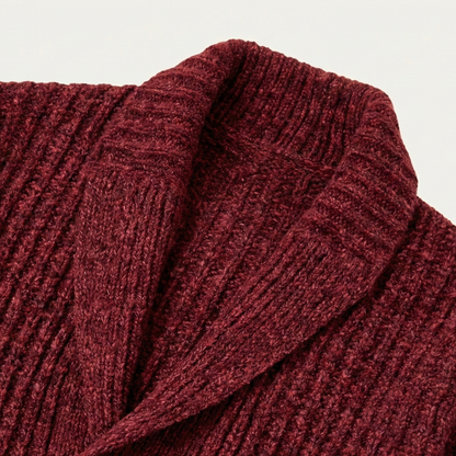 Cárdigan de punto grueso para hombre con cuello tipo chal-Cardigan for men-Casaluzia