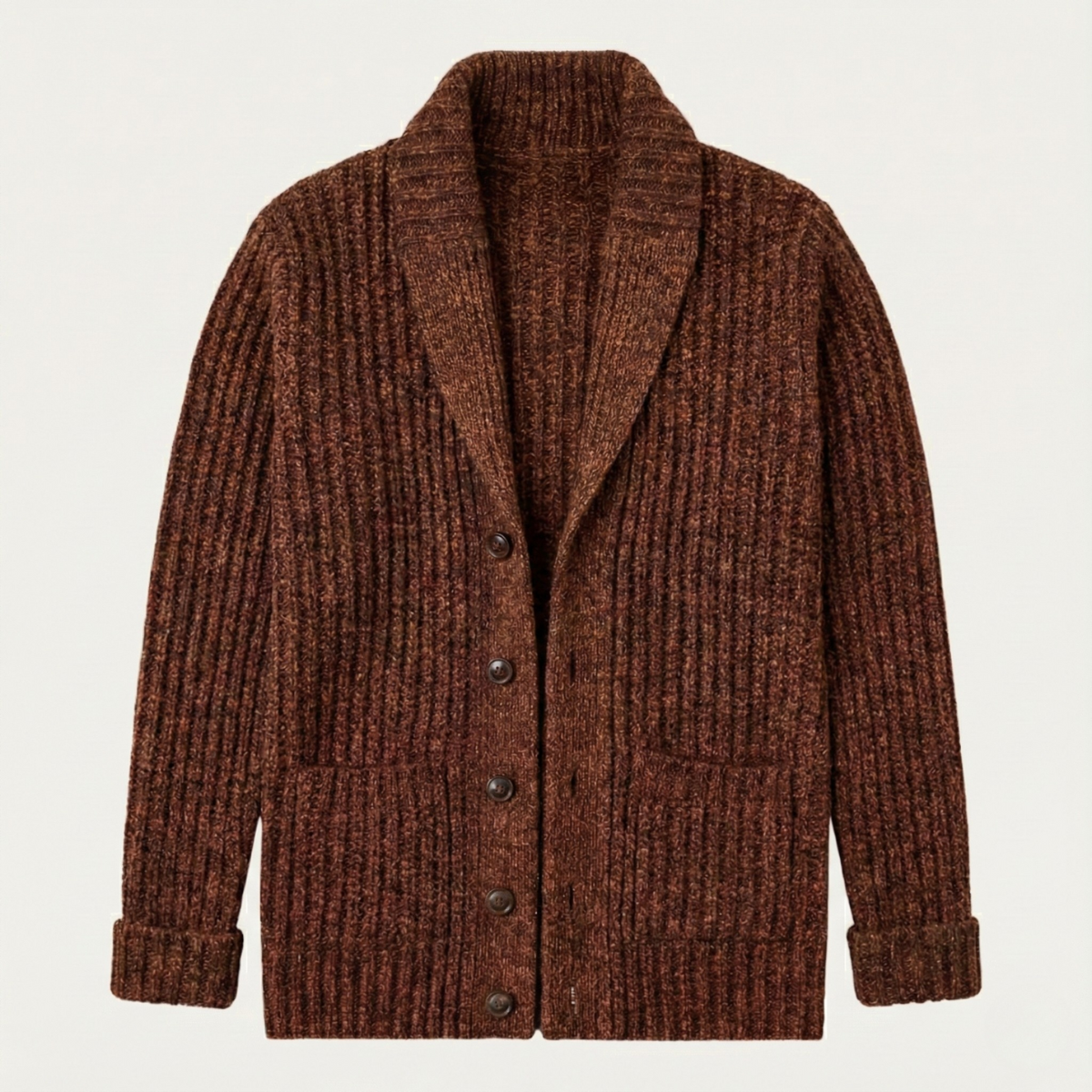 Cárdigan de punto grueso para hombre con cuello tipo chal-Cardigan for men-Casaluzia