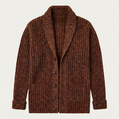 Cárdigan de punto grueso para hombre con cuello tipo chal-Cardigan for men-Casaluzia