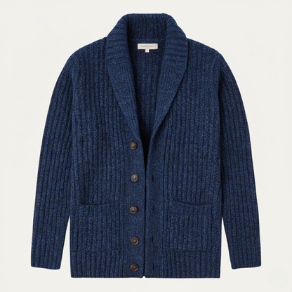 Cárdigan de punto grueso para hombre con cuello tipo chal-Cardigan for men-Casaluzia