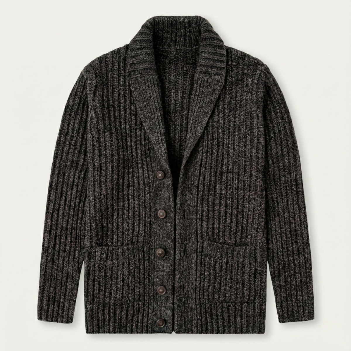 Cárdigan de punto grueso para hombre con cuello tipo chal-Cardigan for men-Casaluzia