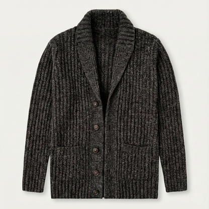 Cárdigan de punto grueso para hombre con cuello tipo chal-Cardigan for men-Casaluzia