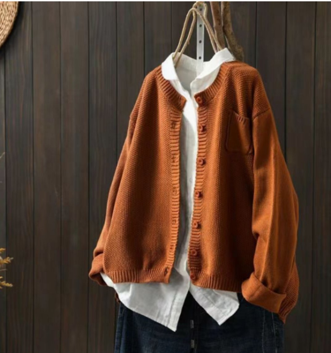 Cárdigan de punto oversize para mujer con botones frontales-Cardigan for women-Casaluzia