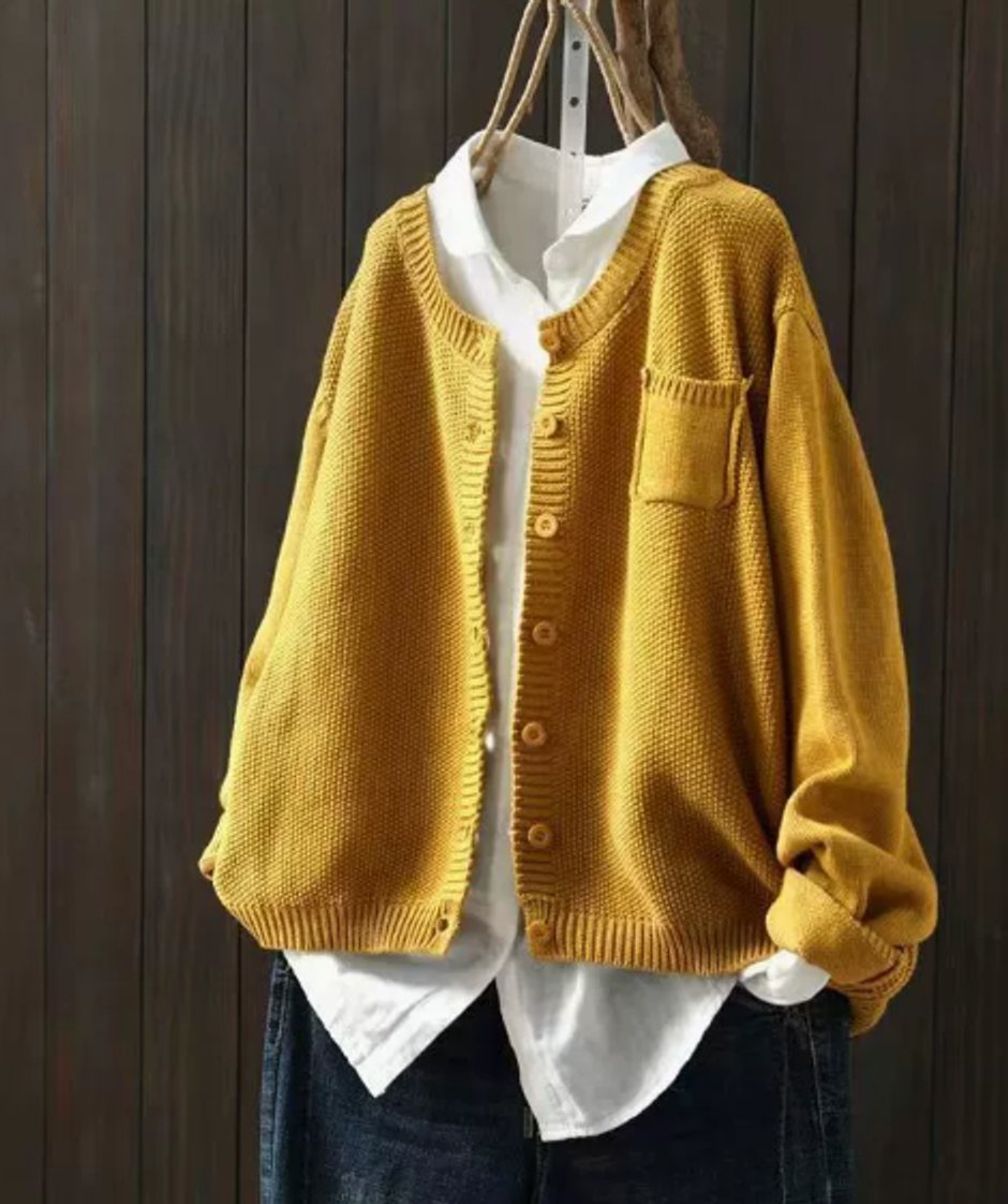 Cárdigan de punto oversize para mujer con botones frontales-Cardigan for women-Casaluzia