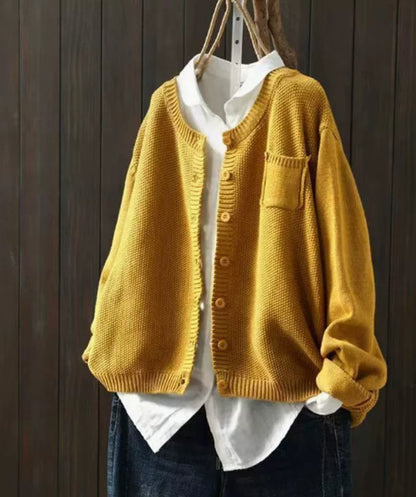 Cárdigan de punto oversize para mujer con botones frontales-Cardigan for women-Casaluzia