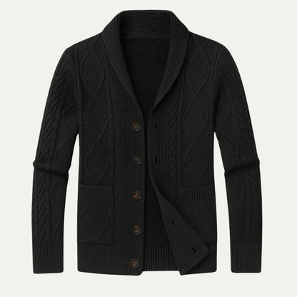 Cárdigan de punto trenzado con cuello de chal para hombre-Cardigan for men-Casaluzia