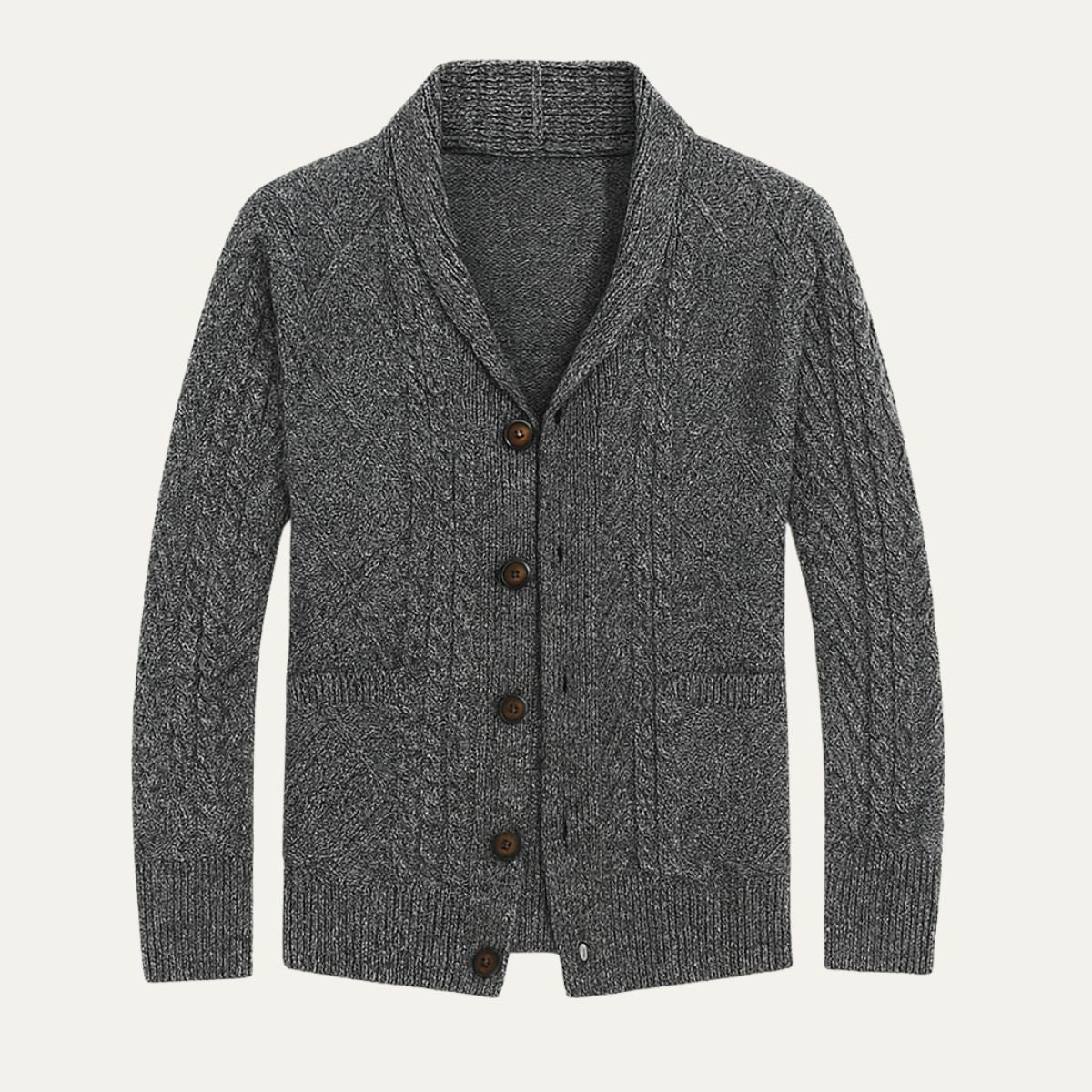 Cárdigan de punto trenzado con cuello de chal para hombre-Cardigan for men-Casaluzia